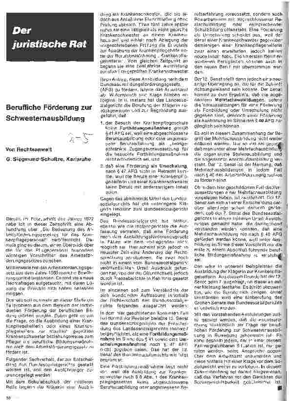 Vorschauseite 1: Berufliche Förderung zur Schwesternausbildung