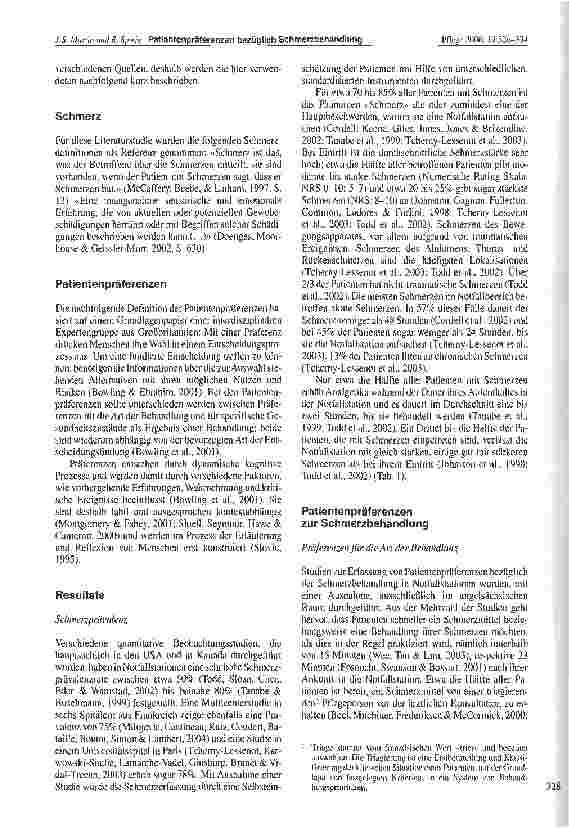 Vorschauseite 3: Schmerzprävalenz und Patientenpräferenzen bezüglich Schmerzbehandlung in Notfallstationen