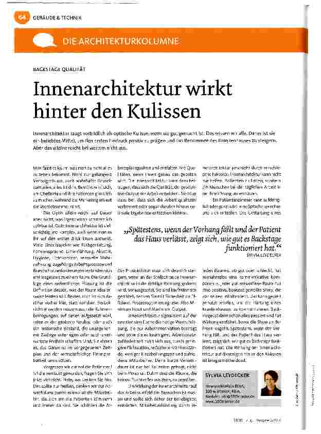 Vorschauseite 1: Innenarchitektur wirkt hinter den Kulissen