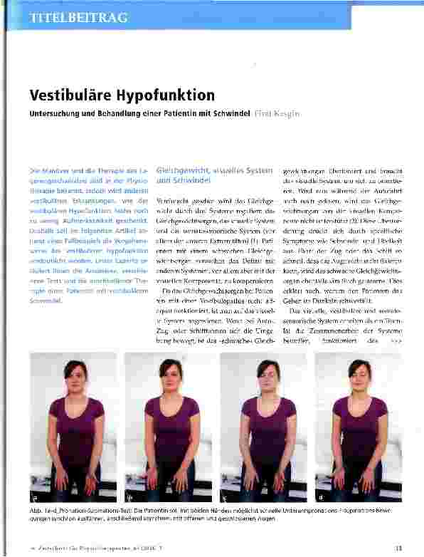 Vorschauseite 1: Vestibuläre Hypofunktion