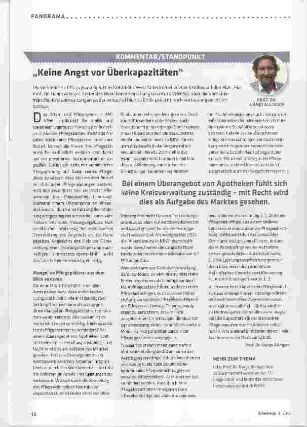 Vorschauseite 1: Keine Angst vor Überkapazitäten