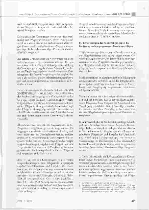 Vorschauseite 3: Gewinnzuschläge auf Pflegesätze und Entgelte für Unterkunft und Verpflegung stationärer Altenpflegeeinrichtungen - 1. Teil2