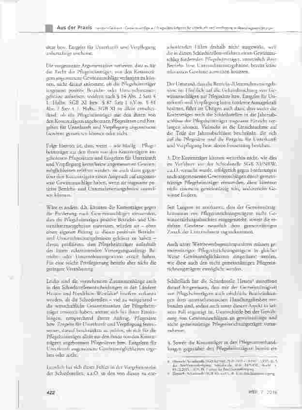 Vorschauseite 4: Gewinnzuschläge auf Pflegesätze und Entgelte für Unterkunft und Verpflegung stationärer Altenpflegeeinrichtungen - 1. Teil2