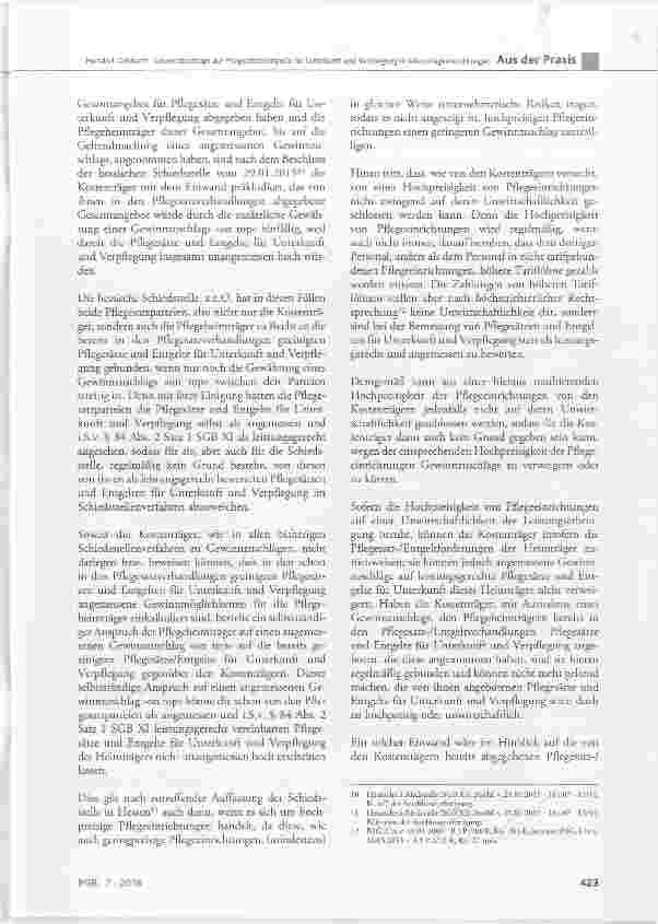 Vorschauseite 5: Gewinnzuschläge auf Pflegesätze und Entgelte für Unterkunft und Verpflegung stationärer Altenpflegeeinrichtungen - 1. Teil2