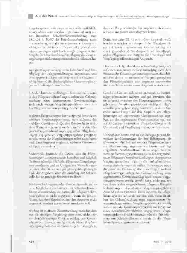 Vorschauseite 6: Gewinnzuschläge auf Pflegesätze und Entgelte für Unterkunft und Verpflegung stationärer Altenpflegeeinrichtungen - 1. Teil2