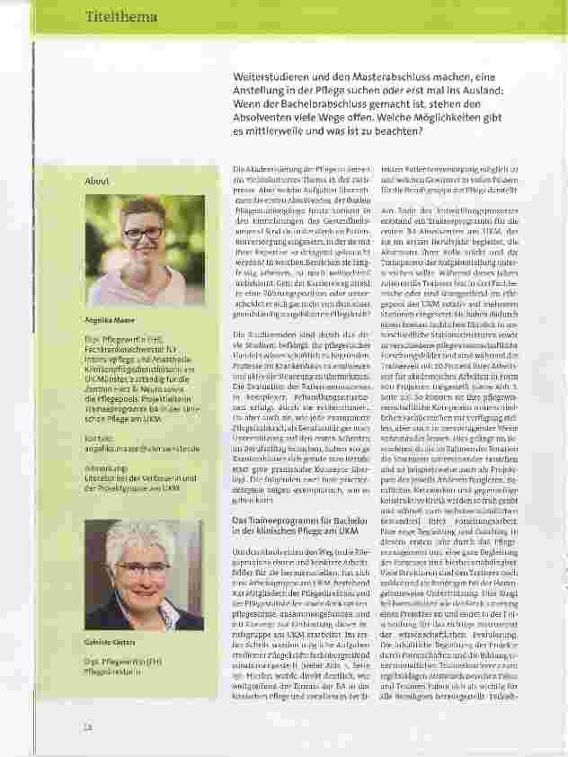Vorschauseite 2: Bachelor in der Pflege und dann?