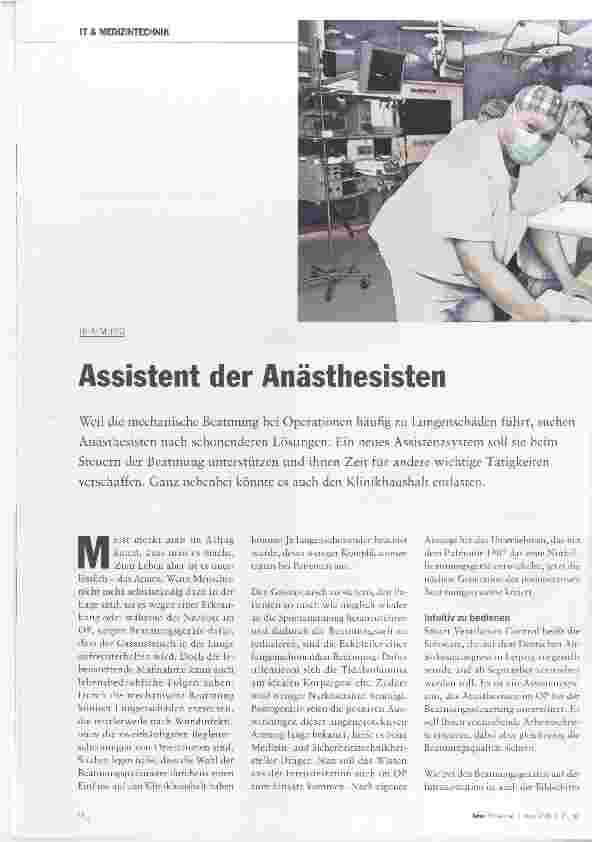 Vorschauseite 1: Assistent der Anästhesisten
