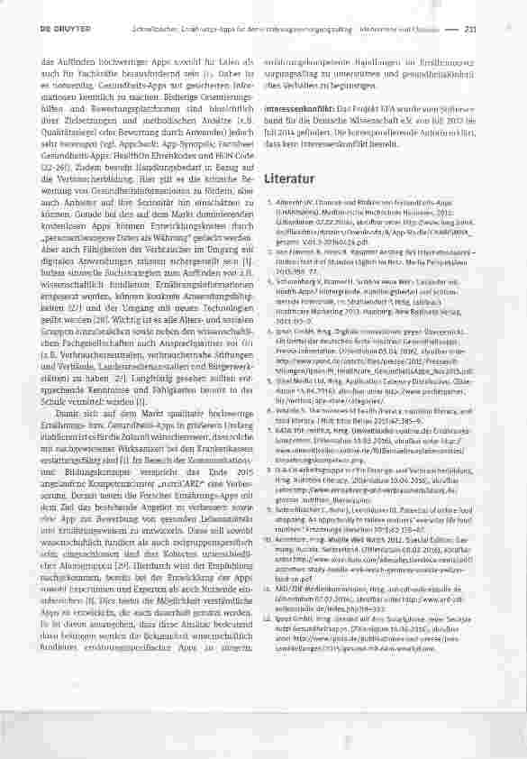 Vorschauseite 3: Ernährungs-Apps für den Ernährungsversorgungsalltag Hindernisse und Chancen