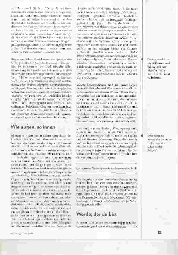 Vorschauseite 2: Innenweltverschmutzung „In jedem lebt ein Bild dessen, was er werden soll.“ Angelus Silesius