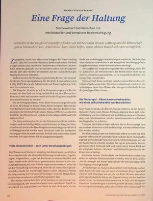 Vorschauseite 1: Eine Frage der Haltung Sterbewunsch bei Menschen mit intellektueller und komplexer Beeinträchtigung