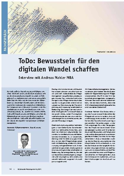 Vorschauseite 1: ToDo: Bewusstsein für den digitalen Wandel schaffen