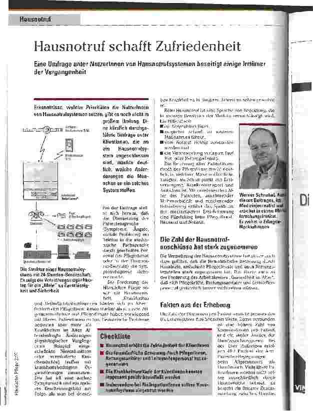 Vorschauseite 1: Hausnotruf schafft Zufriedenheit - Eine Umfrage unter NutzerInnen von Hausnotrufsystemen beseitigt einige Irrtümer der Vergangenheit