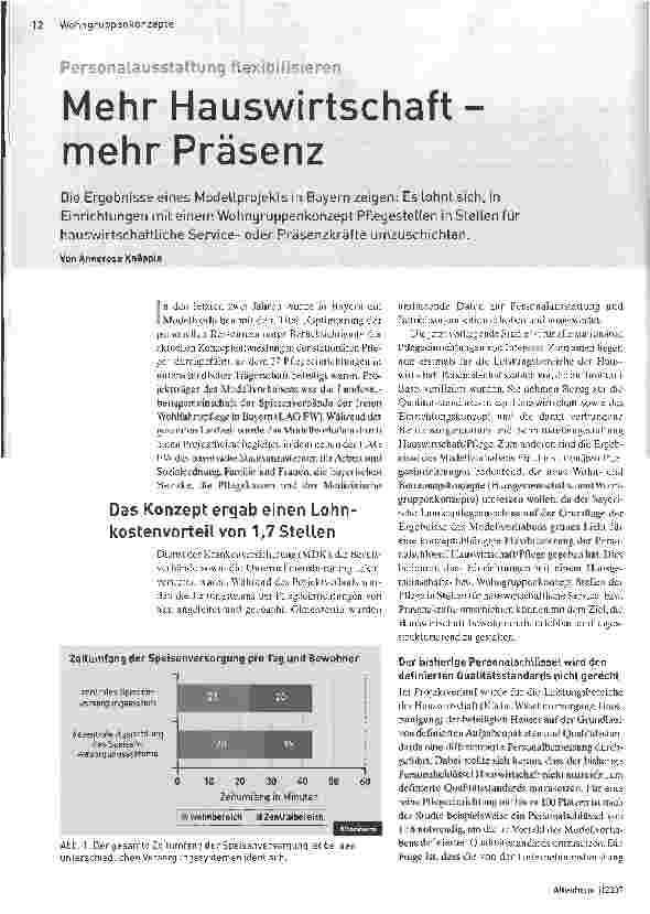 Vorschauseite 1: Mehr Hauswirtschaft - mehr Präsenz