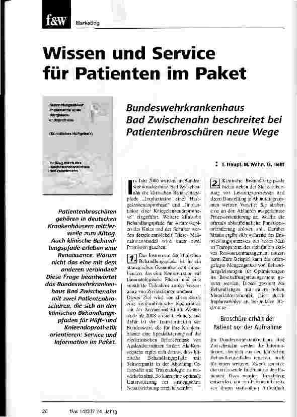Vorschauseite 1: Wissen und Service für Patienten im Paket