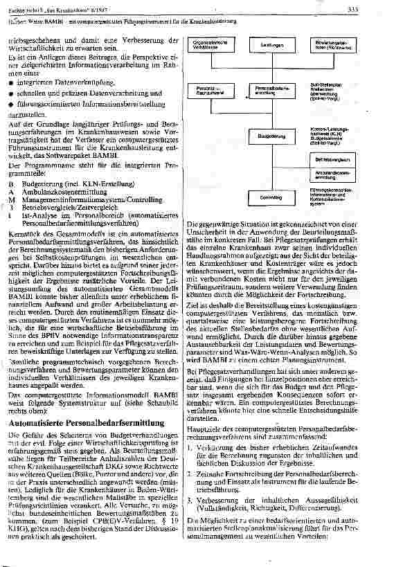 Vorschauseite 2: BAMBI - ein computergestütztes Führungsinstrument für die Krankenhausleitung