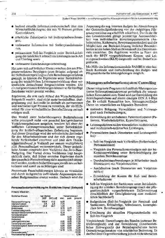 Vorschauseite 3: BAMBI - ein computergestütztes Führungsinstrument für die Krankenhausleitung