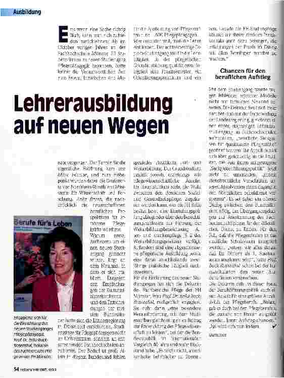 Vorschauseite 1: Lehrerausbildung auf neuen Wegen