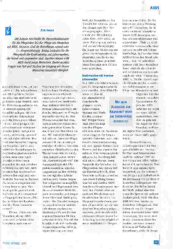 Vorschauseite 2: Die Pflege von Menschen mit HIV und AIDS