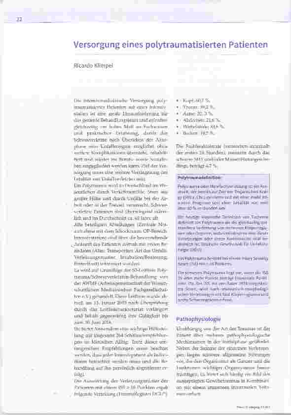 Vorschauseite 1: Versorgung eines polytraumatisierten Patienten