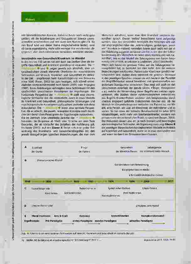 Vorschauseite 3: Betätigung (occupation) als ergotherapeutischer Schlüsselbegriff und seine epistemologischen Anpassungen im Verlauf von 100 Jahren Berufsgeschichte: analytischer Überblick und Aus…