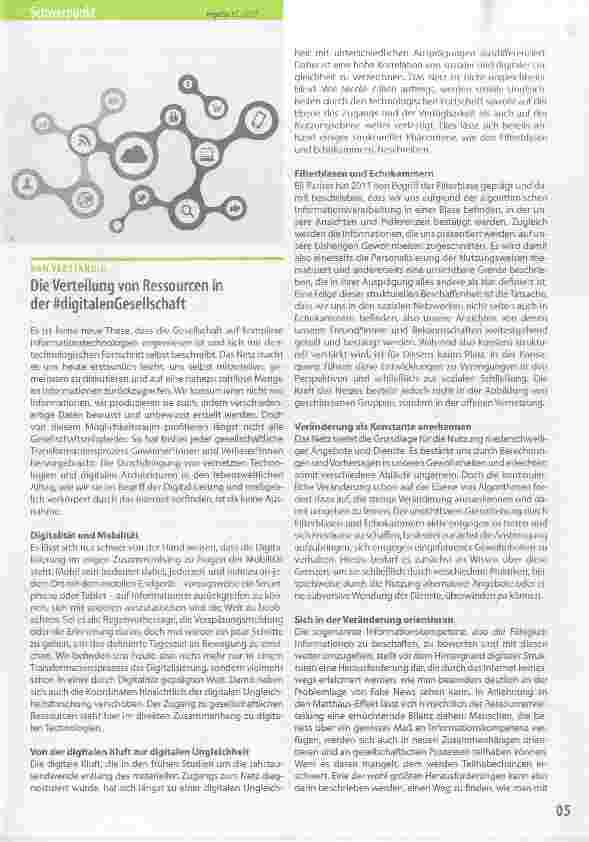 Vorschauseite 1: Die Verteilung von Ressourcen in der digitalen Gesellschaft