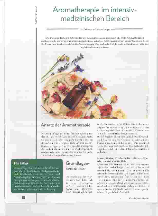 Vorschauseite 1: Aromatherapie im intensiv-medizinischen Bereich