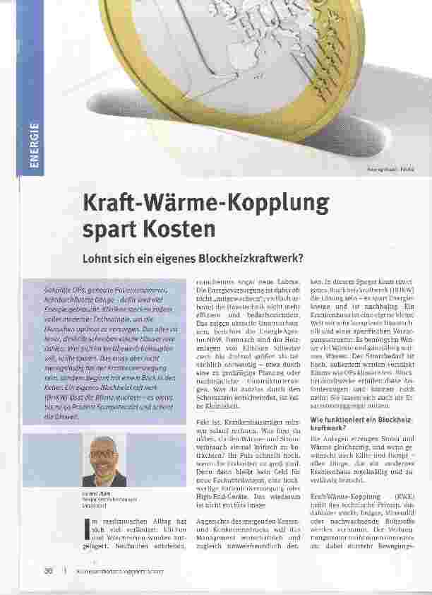 Vorschauseite 1: Kraft-Wärme-Kopplung spart Kosten