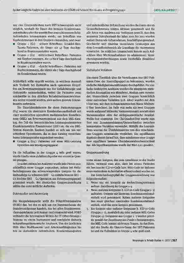 Vorschauseite 3: Epidemiologische Analyse bei allen Versicherten der Oberösterreichischen Gebietskrankenkasse mit Schädel-Hirn-Trauma (SHT) und Vergleichsgruppe (Zeitraum 2005-2011)