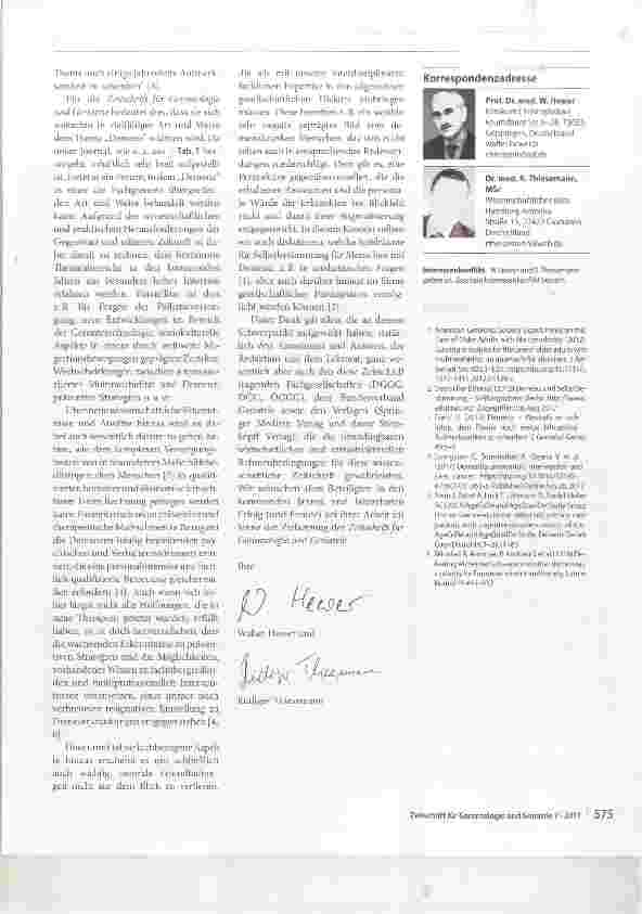 Vorschauseite 3: Editorial: Demenz als interdisziplinäres Thema von Alter(n)swissenschaft und Alter(n)smedizin