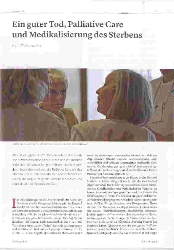 Vorschauseite 1: Ein guter Tod, Palliative Care und Medikalisierung des Sterbens