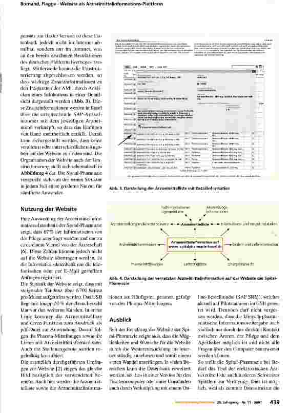 Vorschauseite 4: Die Website der Spital-Pharmazie Basel als Arzneimittelinformations-Plattform