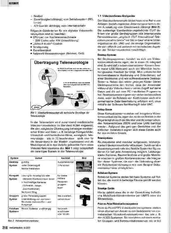 Vorschauseite 2: Videokonferenztechnik in der Medizintechnik