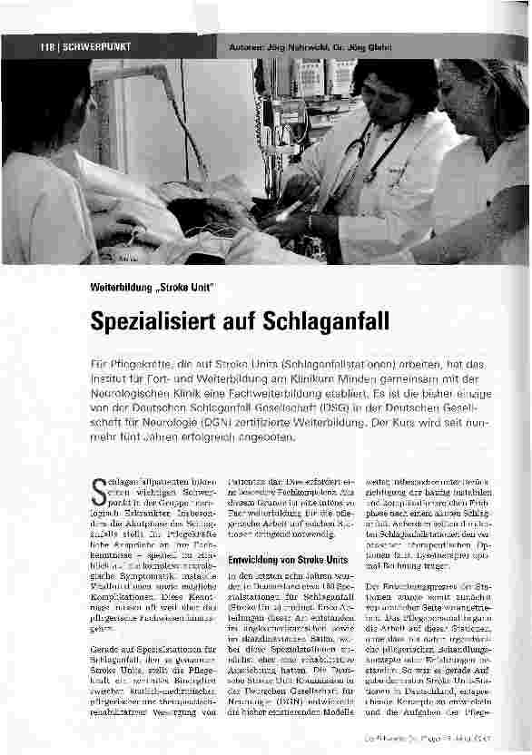 Vorschauseite 1: Spezialisiert auf Schlaganfall