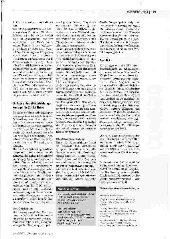 Vorschauseite 2: Spezialisiert auf Schlaganfall
