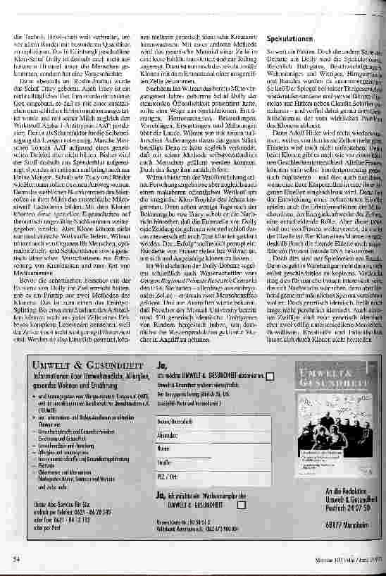 Vorschauseite 2: Hitler und Einstein kommen nicht wieder Ist der geklonte Mensch denkbar? Fakten - Spekulationen - Ziele - Gesetze - Forderungen