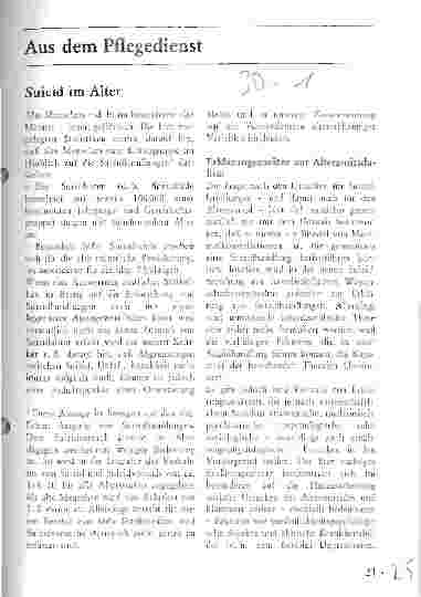 Vorschauseite 1: Suizid im Alter