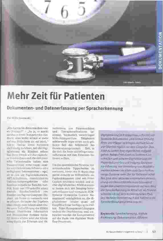 Vorschauseite 1: Mehr Zeit für Patienten