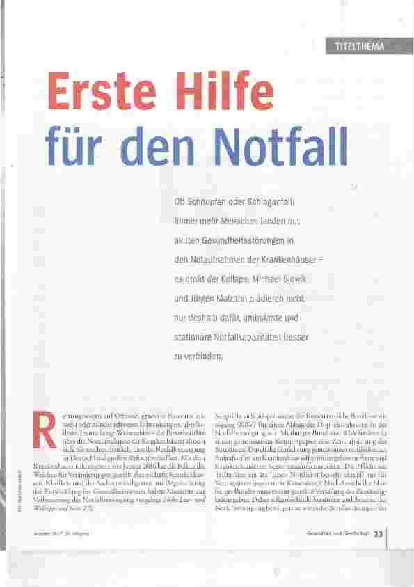 Vorschauseite 2: Erste Hilfe für den Notfall