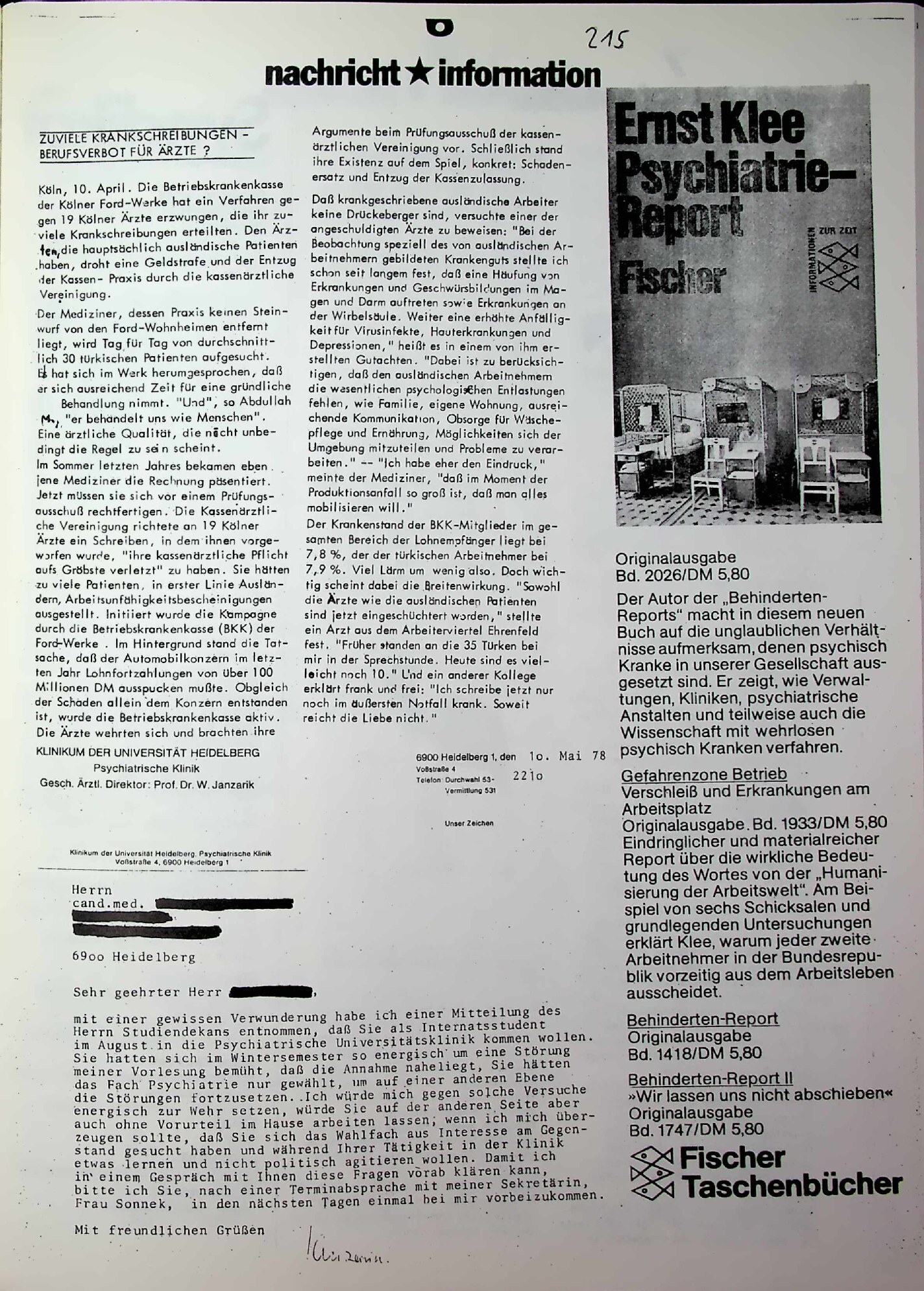Vorschauseite 3: Nachricht* Information
