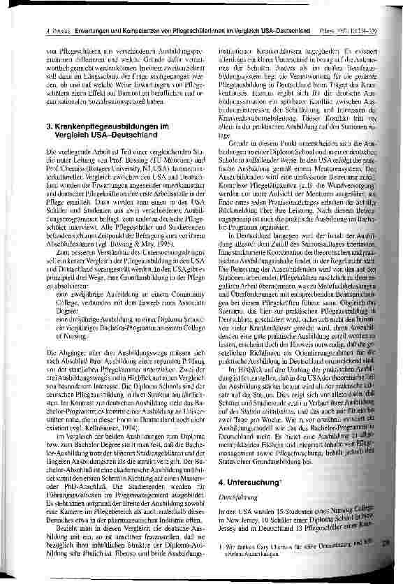Vorschauseite 3: Erwartungen und Kompetenzen von PflegeschülerInnen im Vergleich USA-Deutschland Eine explorative Untersuchung