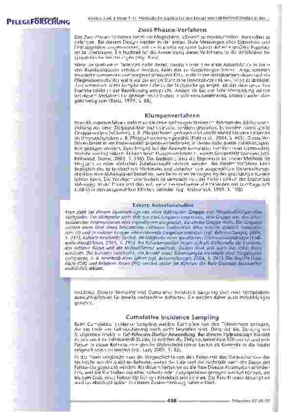 Vorschauseite 3: Methodische Aspekte für den Einsatz von Fall-Kontroll-Studien in der Pflegewissenschaft