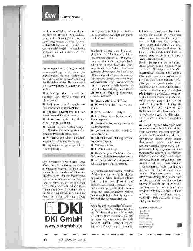 Vorschauseite 3: Krankenhaussanierung im Rahmen eines Insolvenzplanverfahren