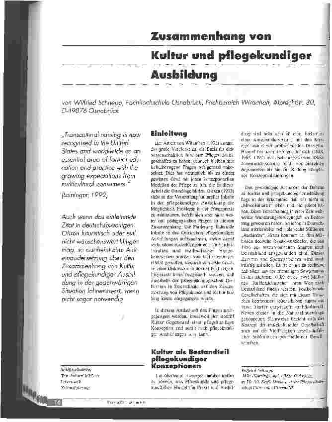 Vorschauseite 1: Zusammenhang von Kultur und pflegekundiger Ausbildung