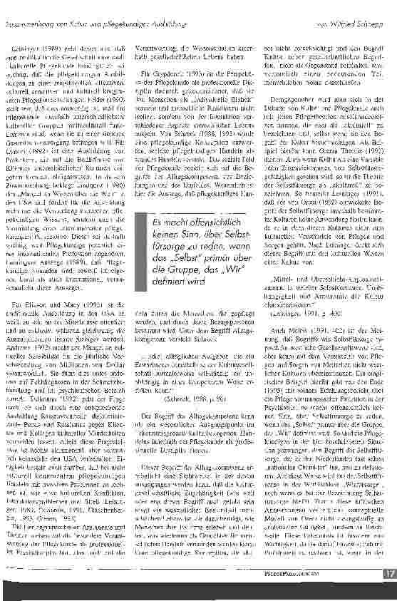Vorschauseite 2: Zusammenhang von Kultur und pflegekundiger Ausbildung