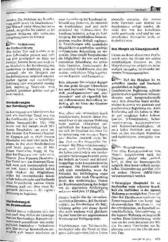 Vorschauseite 2: Das Hospiz Die konsequente Antwort auf gesundheitspolitische und gesellschaftliche Veränderungen