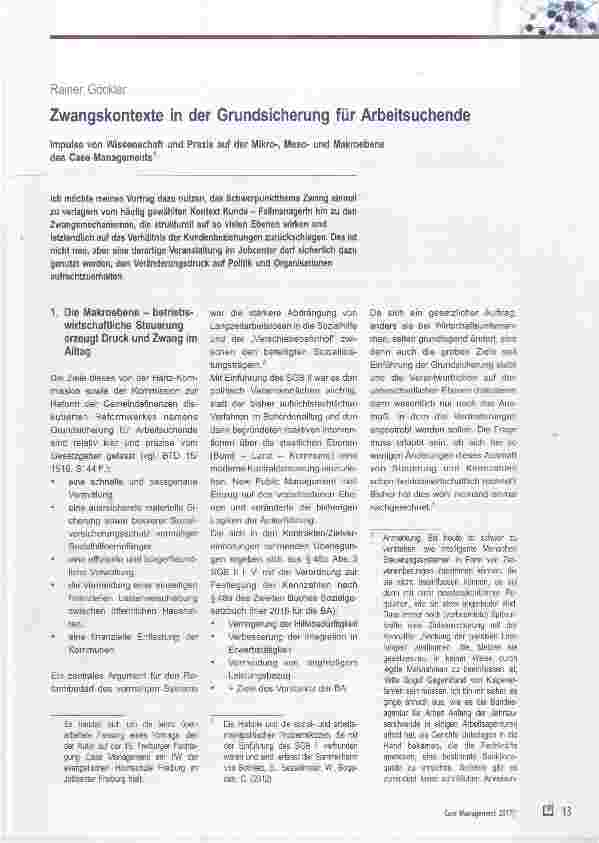 Vorschauseite 1: Zwangskontexte in der Grundsicherung für Arbeitsuchende