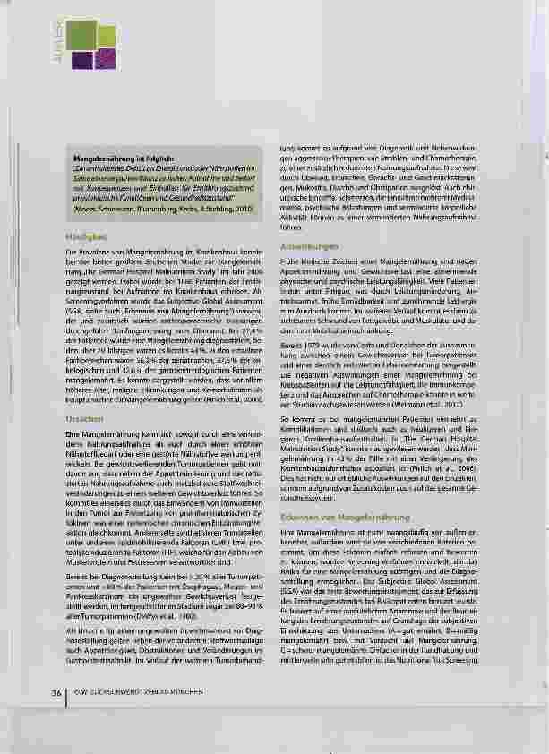 Vorschauseite 2: Mangelernährung bei Patienten mit hämatologisch-onkologischer Grunderkrankung