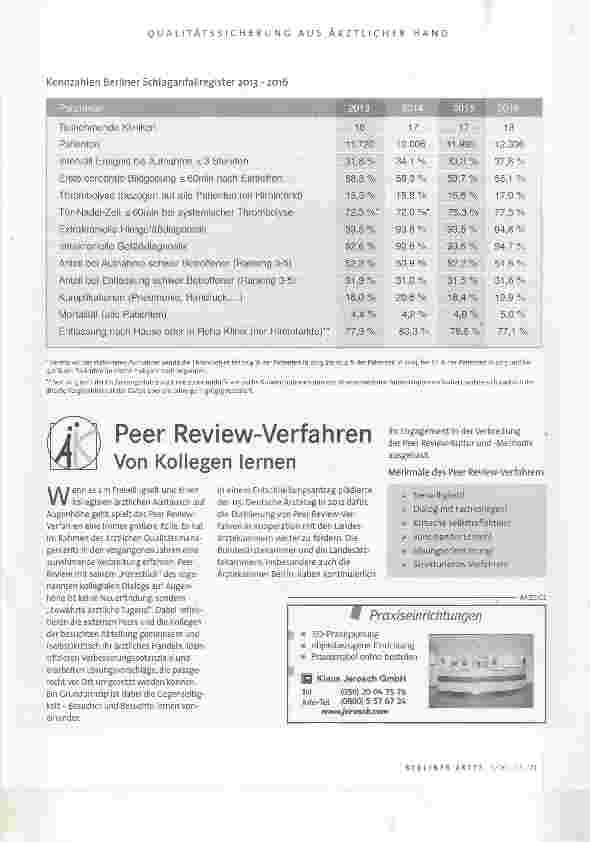 Vorschauseite 2: Qualitätssicherung in der Schlaganfalltherapie