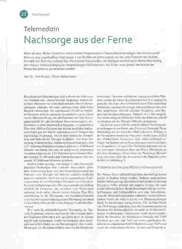 Vorschauseite 1: Nachsorge aus der Ferne