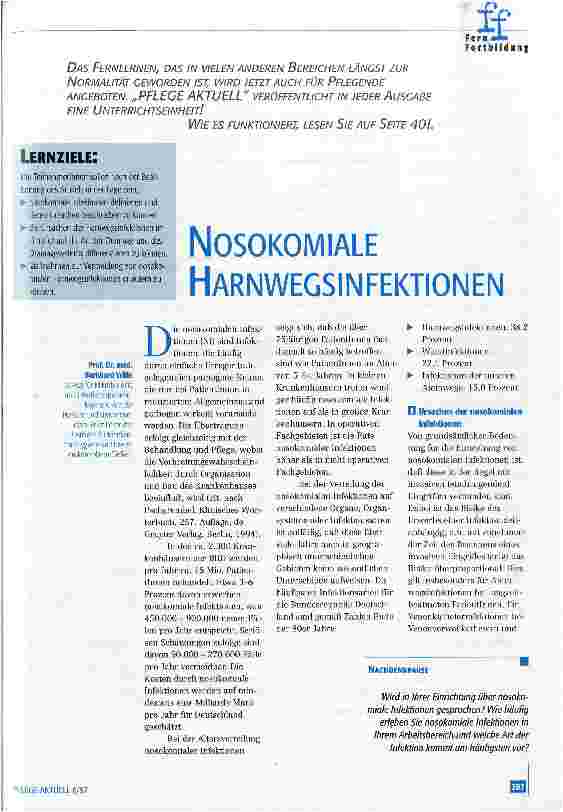Vorschauseite 1: Nosokomiale Harnwegsinfektionen